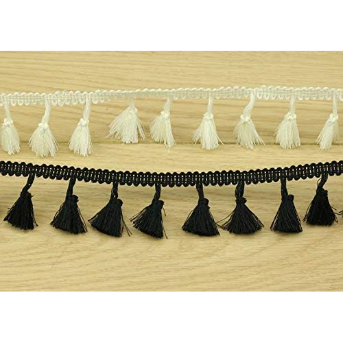 Cotton Tassel Lace - Color: Beige & Black
