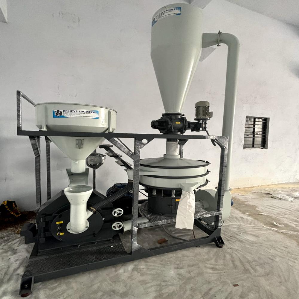 Master Batch Pulverizer Machine - Color: White & Blue