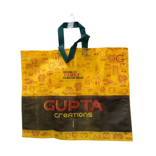 Loop Handle Printed Non Woven Bags - Color: Yellow