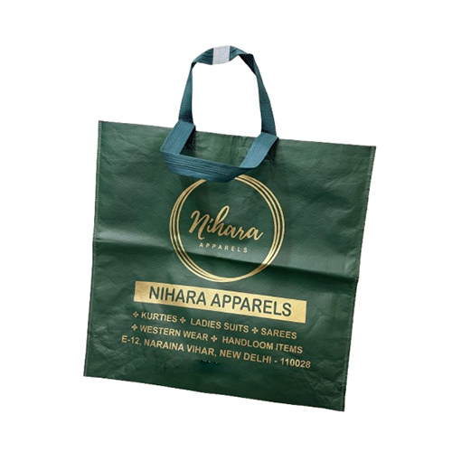 Printed Loop Handle Non Woven Carry Bags - Color: Green