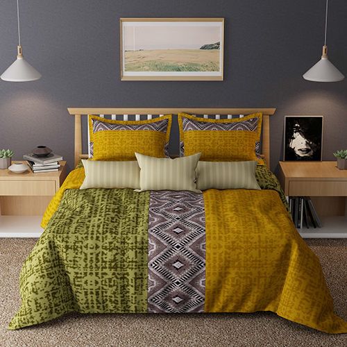 3 Pcs Stylish Bed Sheet Set - Color: Multi Colour