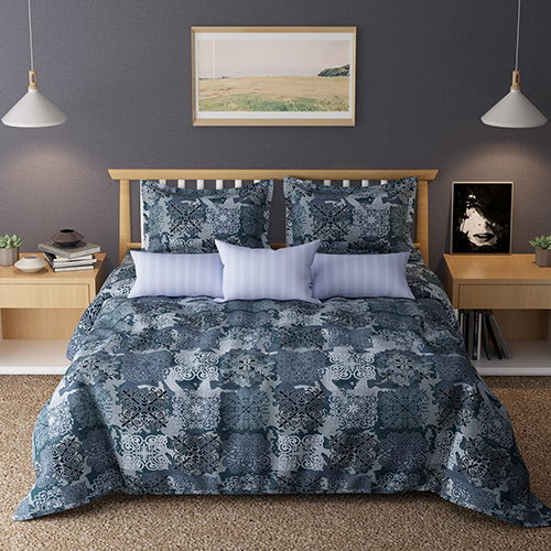 3 Pcs Stylish Bed Sheet Set - Color: Multi Colour