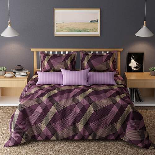 3 Pcs Designer Bed Sheet Set - Color: Multi Colour