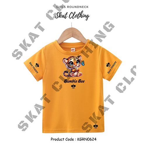 Girls Round Neck T-Shirt Casual