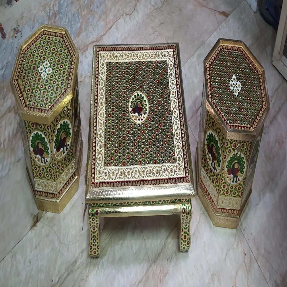 Brass Meena Chowki  /Tanki Set - Feature: Eco-Friendly