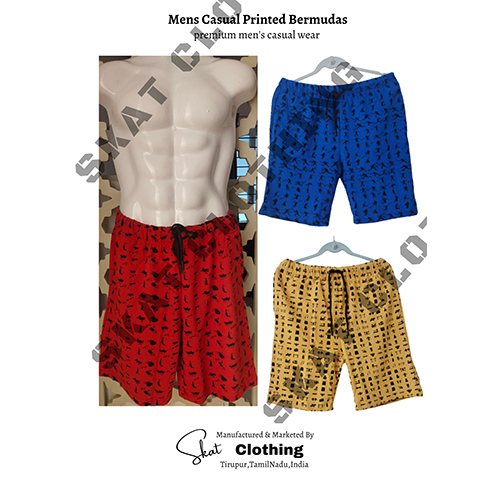 Mens Casual Printed Bermudas - Color: Multicolor