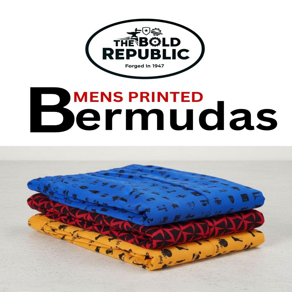 Mens Casual Printed Bermudas