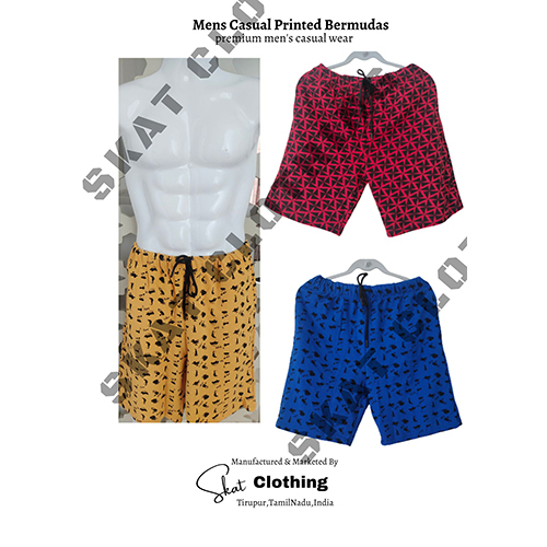 Mens Casual Printed Bermudas - Color: Multicolor