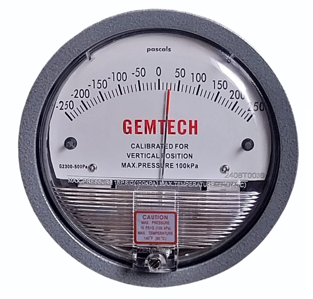 Gemtech Differential Pressure Gauge Delhi From Industrial Area Shamli Uttar Pradesh at 5664.00 INR in Delhi | Enviro Tech Industrial Products