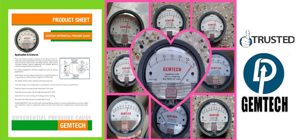 GEMTECH Differential Pressure Gauges wholesale Dealers Suppliers Distbutors by Phattan Maharashtra
