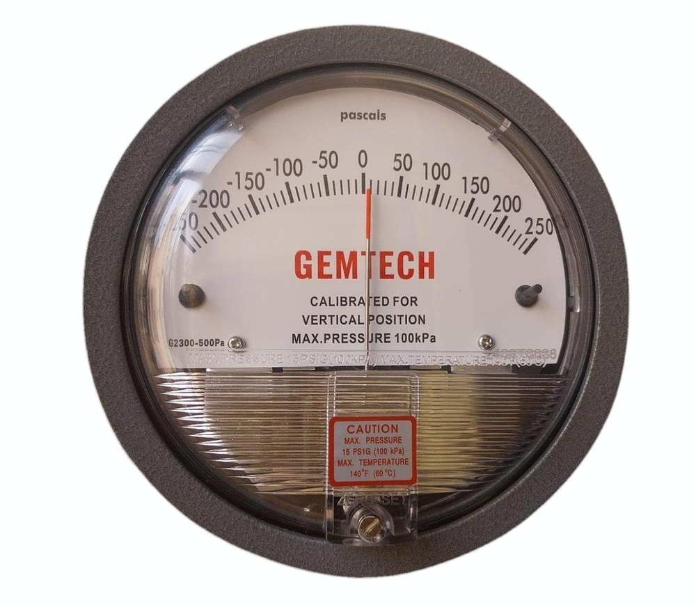 Gemtech Differential Pressure Gauge Wholesaler India By Jaipur Rajasthan - Accuracy: 2% (-Ha Model 1) Of Fs (3% (-Ha 1.5%) On -0