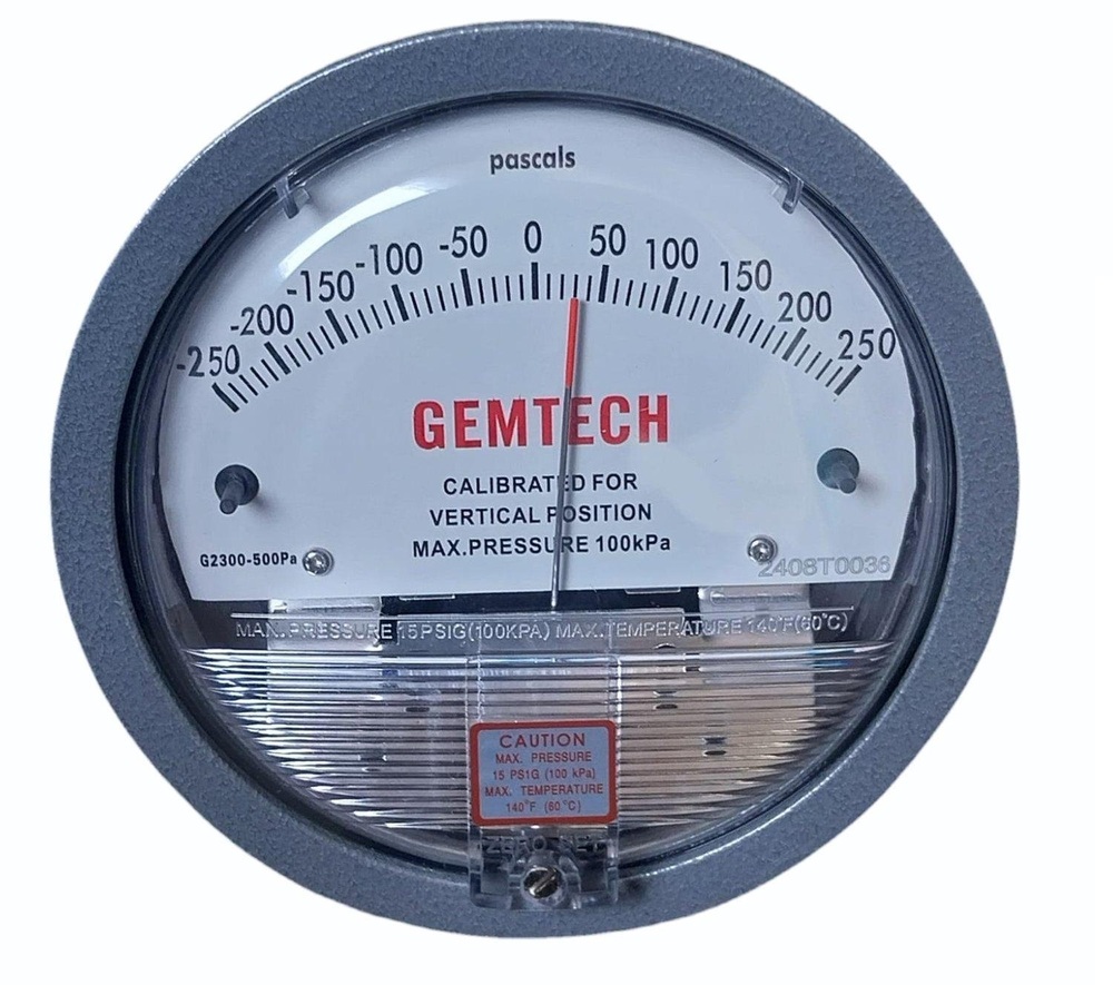 Gemtech Differential Pressure Gauge Wholesaler India By Jaipur Rajasthan - Accuracy: 2% (-Ha Model 1) Of Fs (3% (-Ha 1.5%) On -0