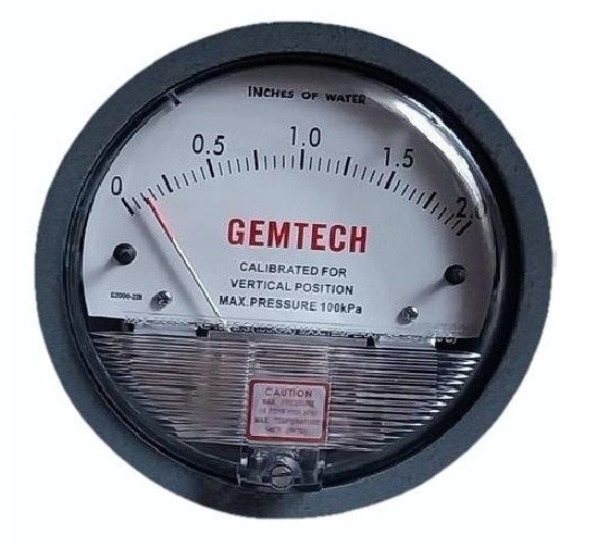 Gemtech World Class Differential Pressure Gauge - Accuracy: 2% (-Ha Model 1) Of Fs (3% (-Ha 1.5%) On -0
