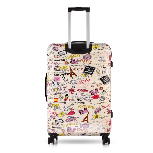Roverlite Baby Pink Printed Luggage Trolley Bag