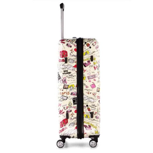 Roverlite Baby Pink Printed Luggage Trolley Bag