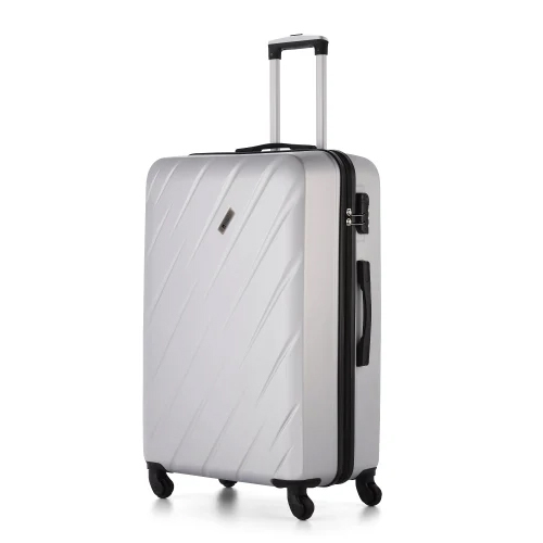 Roverlite Abs Silver Luggage Trolley Bag - Hardness: Hard