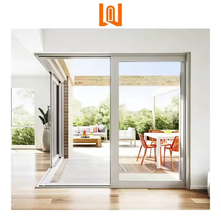 Upvc Sliding Doors - Color: White And Teak