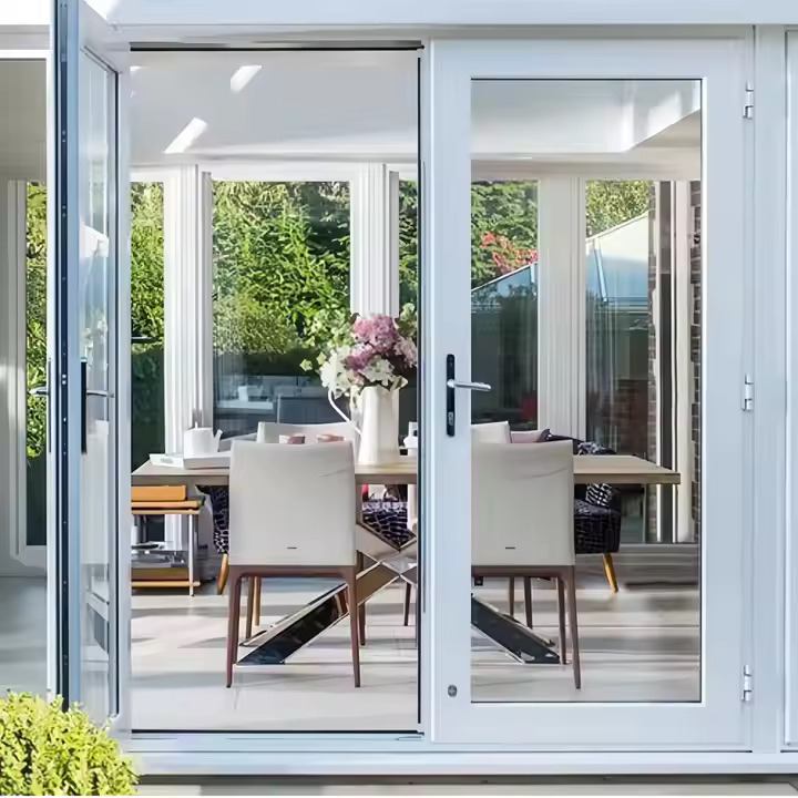 Upvc Casement Doors - Color: White And Teak