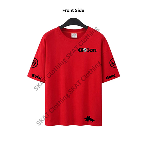 Anime Printed T-Shirt - Color: Red