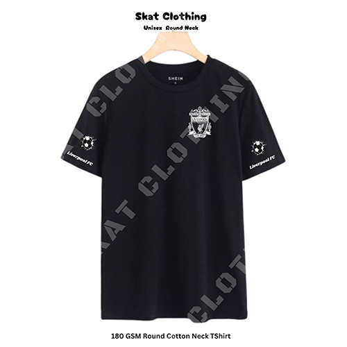 180 Gsm Round Cotton Neck T-Shirt - Color: Black