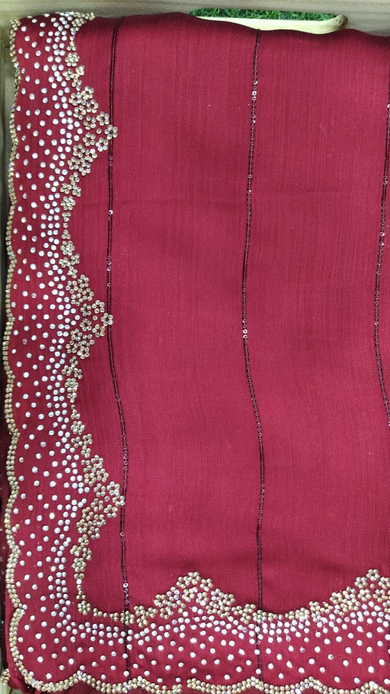 Satin Silk Heavy Sequence Work Saree - Color: Multicolor