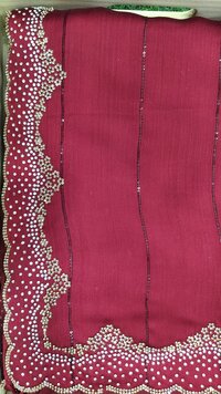 SATIN SILK HEAVY SEQUENCE WORK SAREE