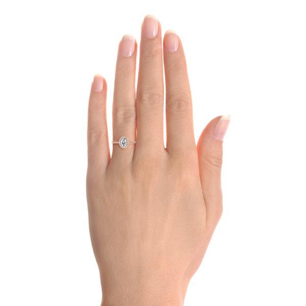 14k Oval Shape Diamond Rose Gold Designer Solitair Ring
