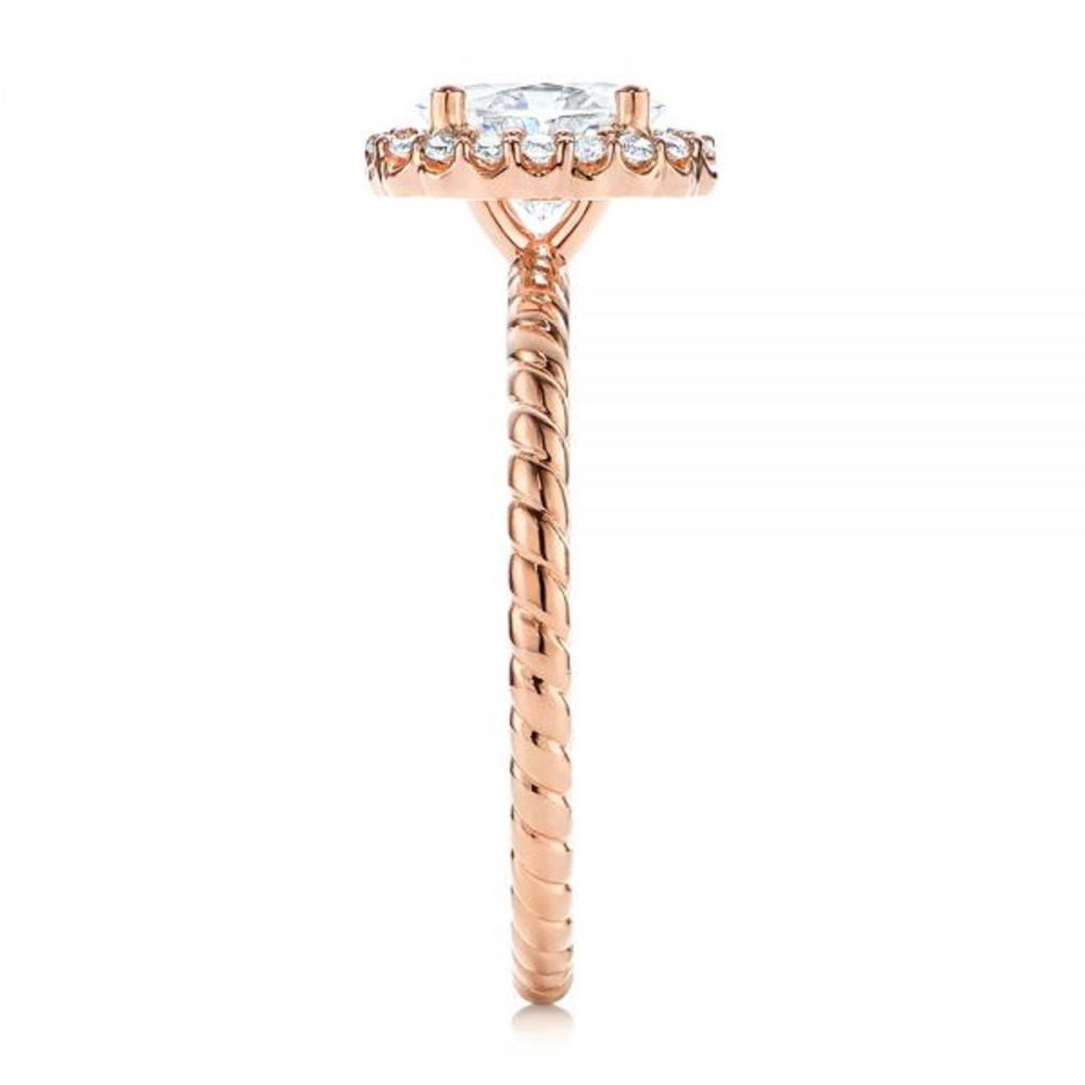 14K Oval Shape Diamond Rose Gold Designer Solitair Ring