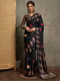PURE GAJJI MODAL SATIN PRINTED SAREE