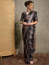 PURE GAJJI MODAL SATIN PRINTED SAREE