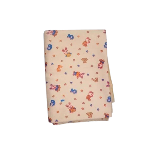 Printed Cream Cotton Flannel Fabric - Attributes: Washable