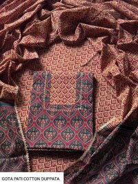 cotton suits with gota paati work
