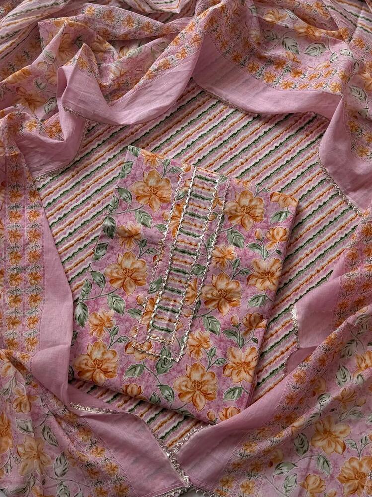 cotton suits with gota paati work
