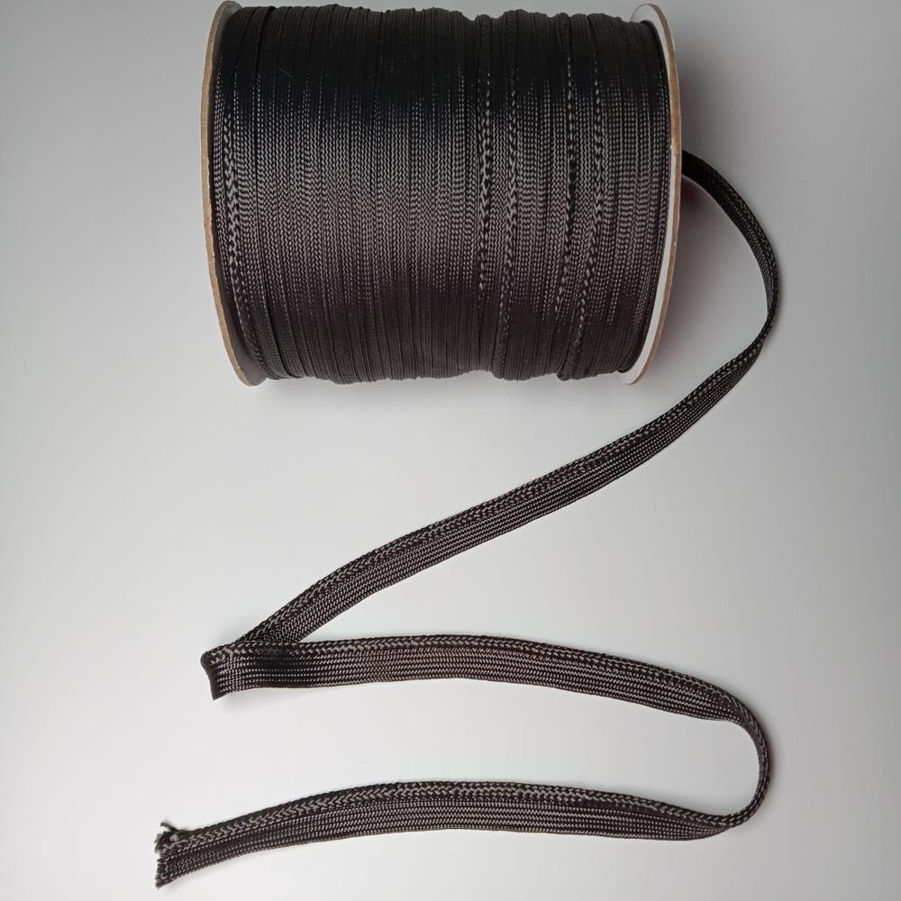 Textrades Associates Polyester Braided Cotton Tape, 3.5 mm Width, 30 Metres, Grey
