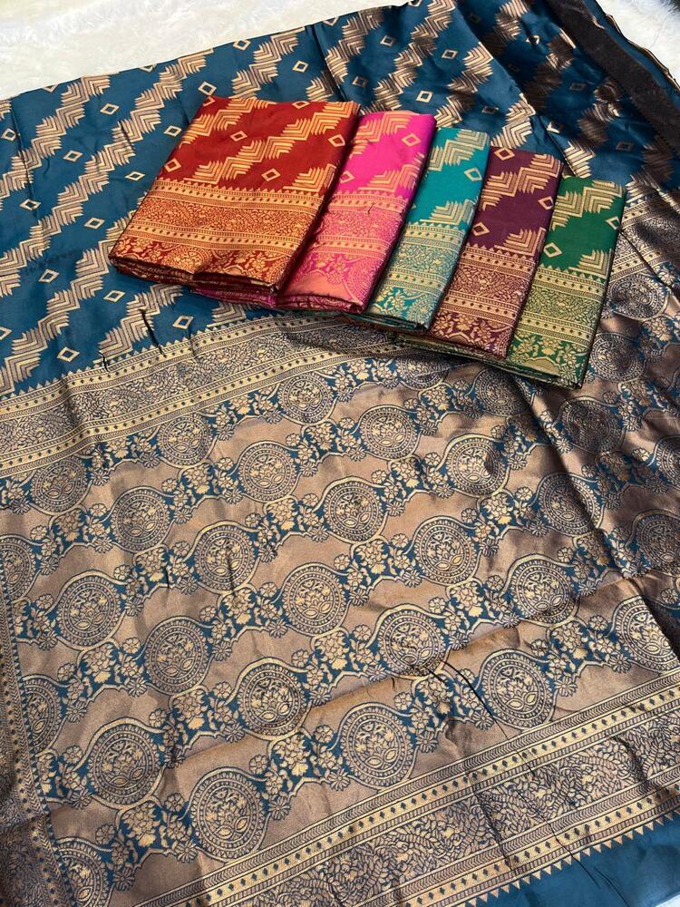 Litchi Silk Saree Light Weight - Color: As Per Images