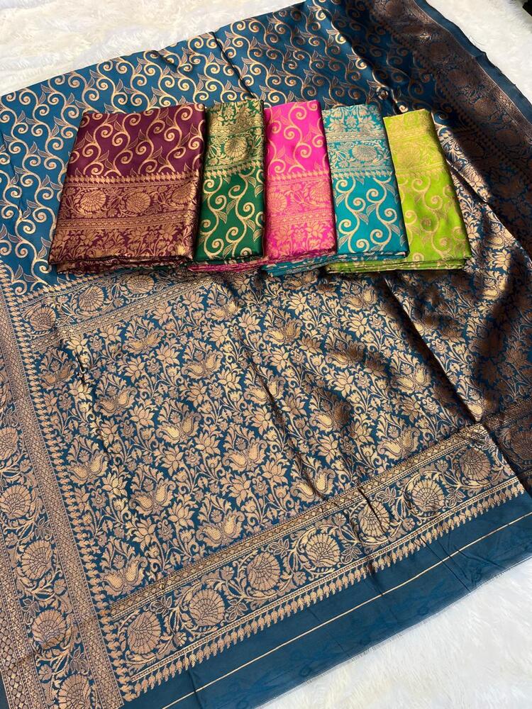 Litchi Silk Saree Light Weight - Color: As Per Images