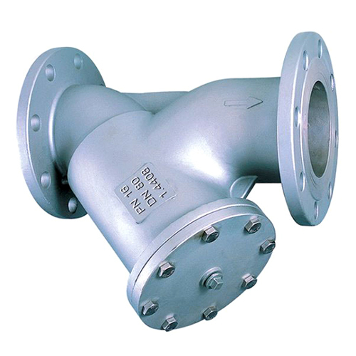 Industrial Y Type Strainer - Stainless Steel, 400mm Length x 300mm Height x 200mm Width | Silver, Compact Size, Flanged Connection, 30 Bar Pressure