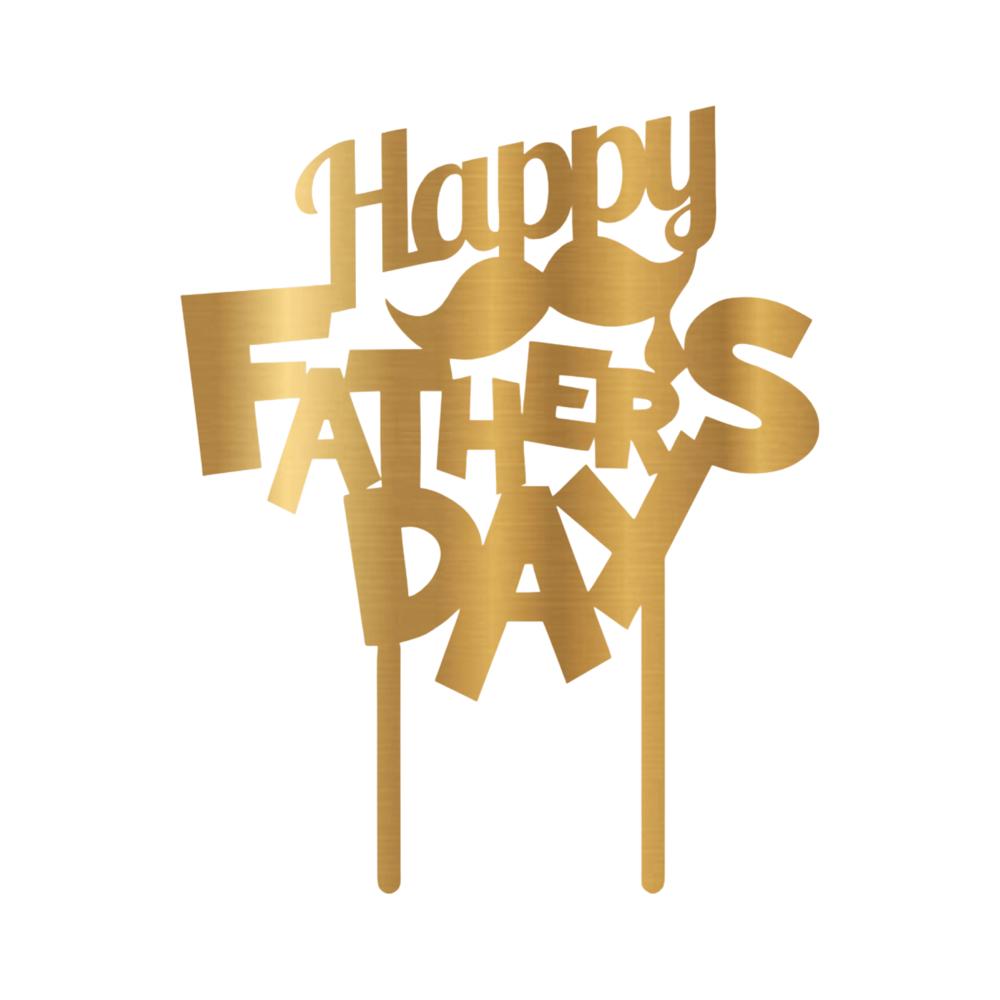 Happy Father's Day - Cake Topper Gold Acrylic