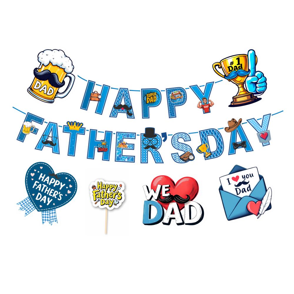 Happy Father's Day Banner & Cutout Set