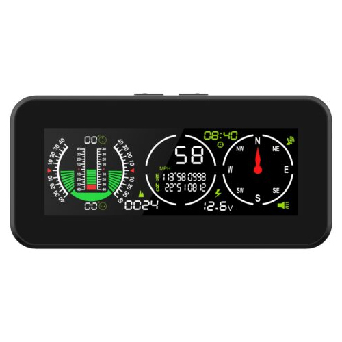 Mrcartool M60 Gps Inclinometer Hud With Compass For Off-Road Suv Vehicles Car Smart Slope Meter Gauge - Finish: Polished
