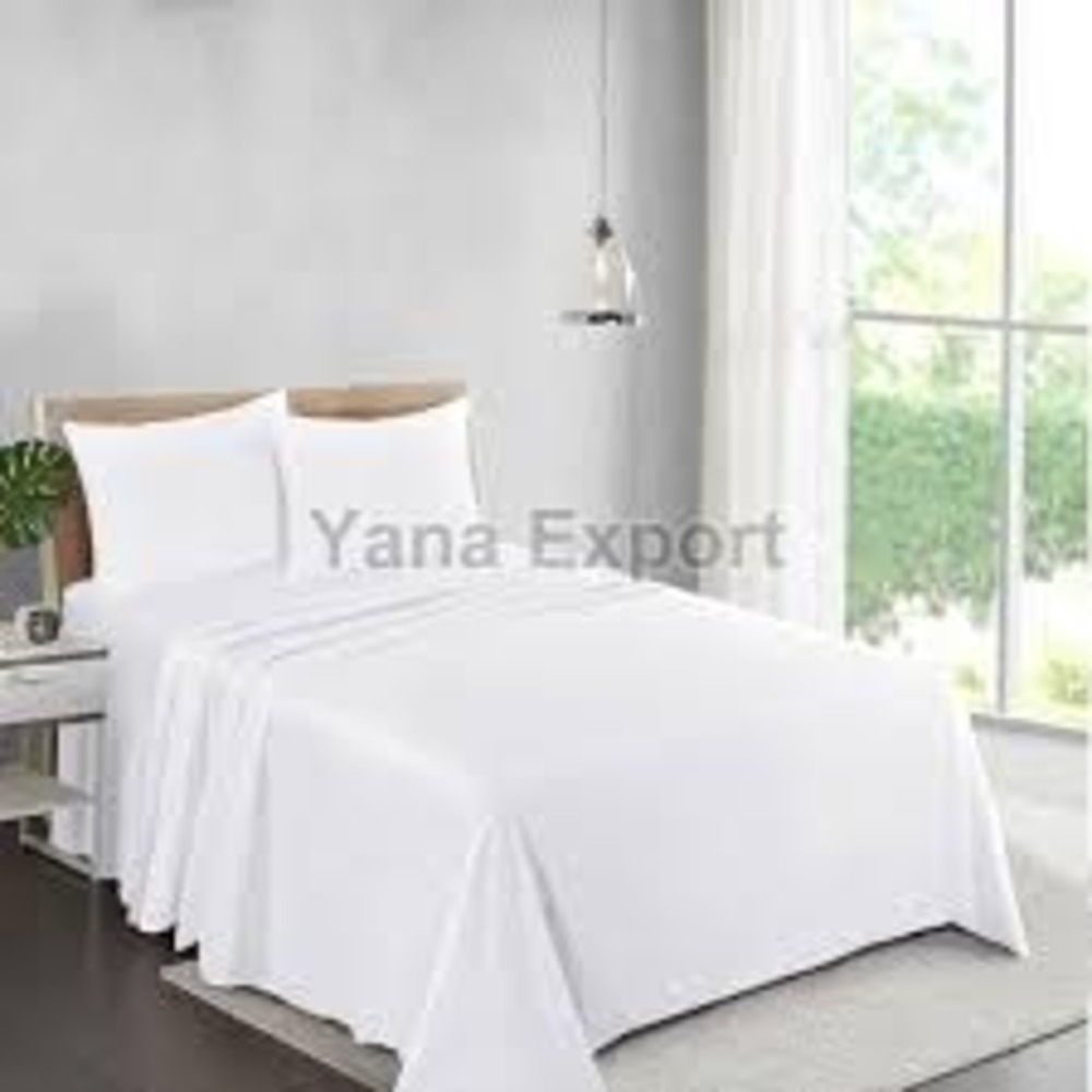 Hotel Cotton Single Bedsheets - Color: White