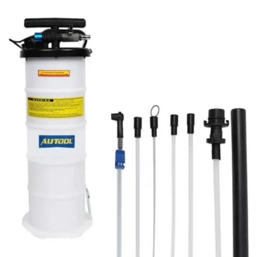 AUTOOL 6.5L 2 In 1 Polyethylene Automotive Liquid Oil Vacuum Pump Bleeder Pneumatic Fluid Manual Oil Extractor