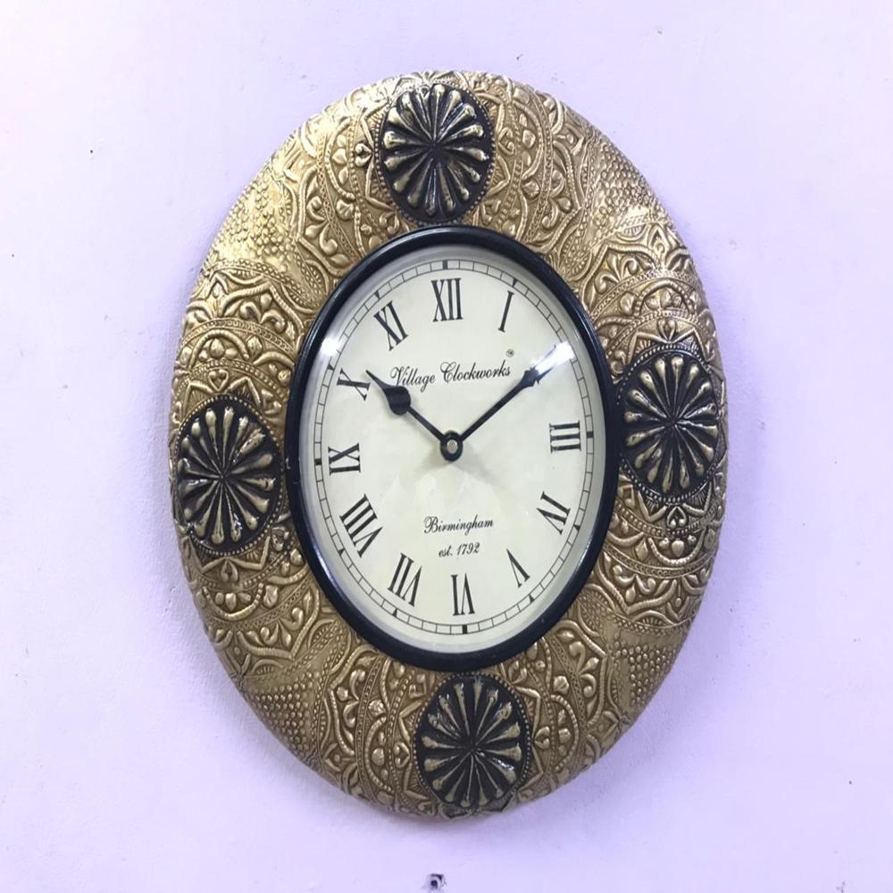 white metal wall clock