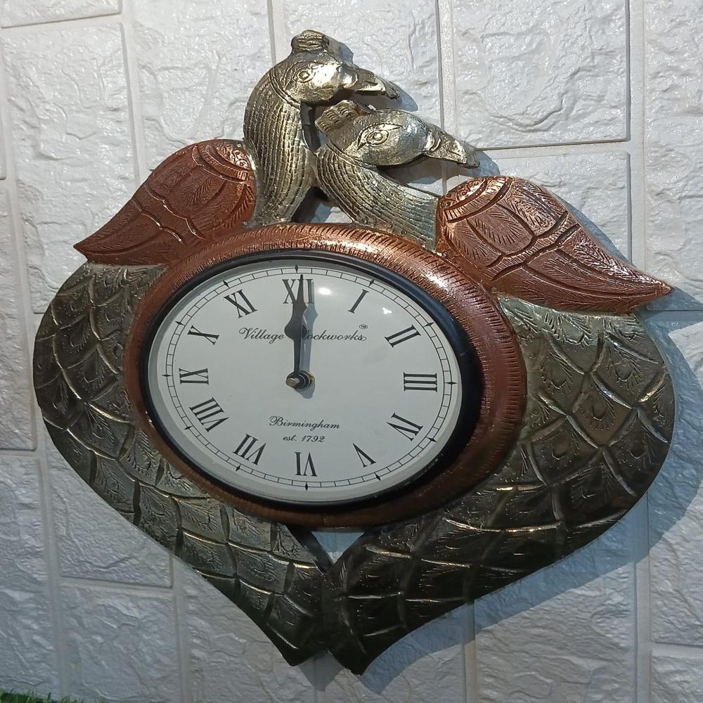 white metal wall clock