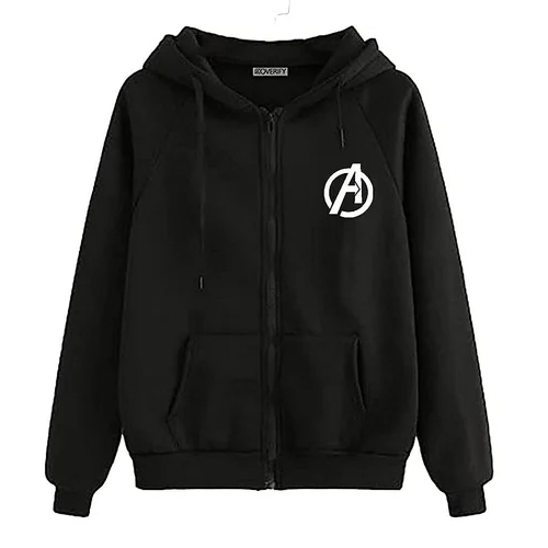 Printed Black Hoodie