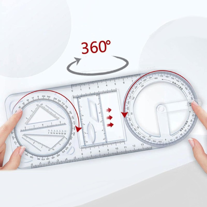 Multifunctional Geometric Ruler - Color: White
