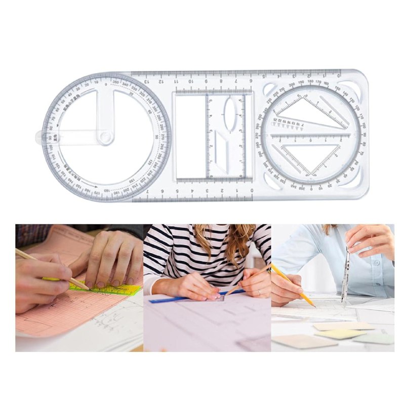 Multifunctional Geometric Ruler - Color: White