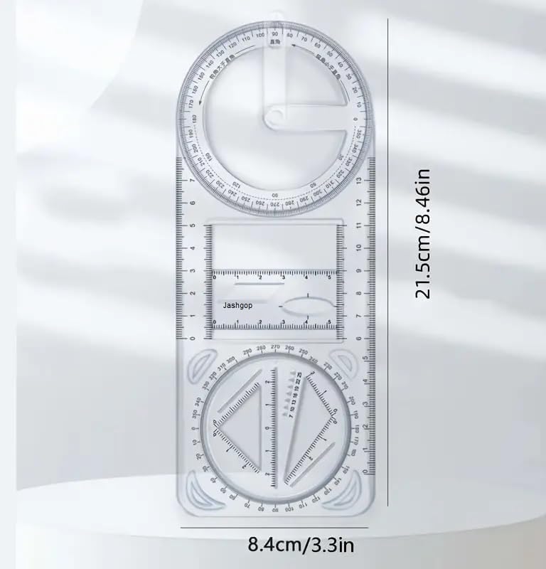 Multifunctional Geometric Ruler - Color: White