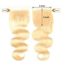 613 Blonde Natural Light Blonde Lace Closure Hair - Color: Beige And Gold