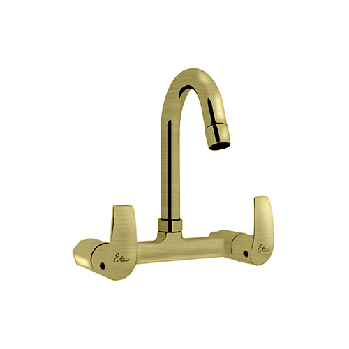 Wall-Mounted Sink Mixer Faucet - Color: Golden